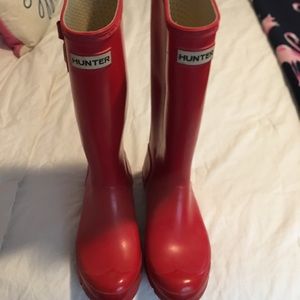 Hunter long red rain boots size 38!